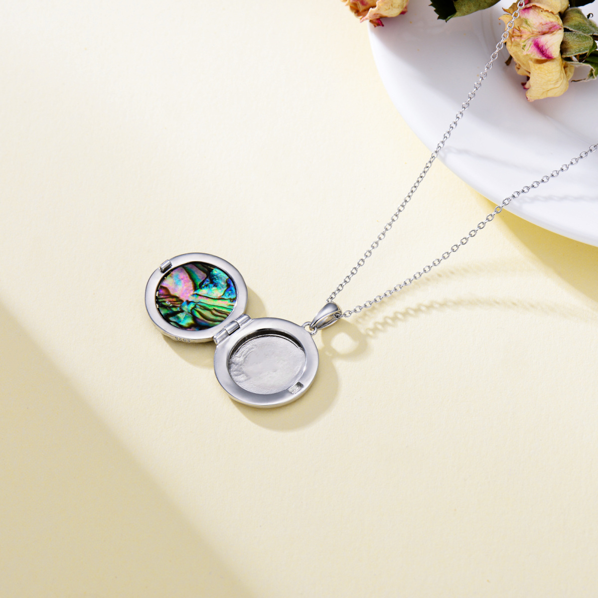Sterling Silver Personalized Photo Locket Necklace-7