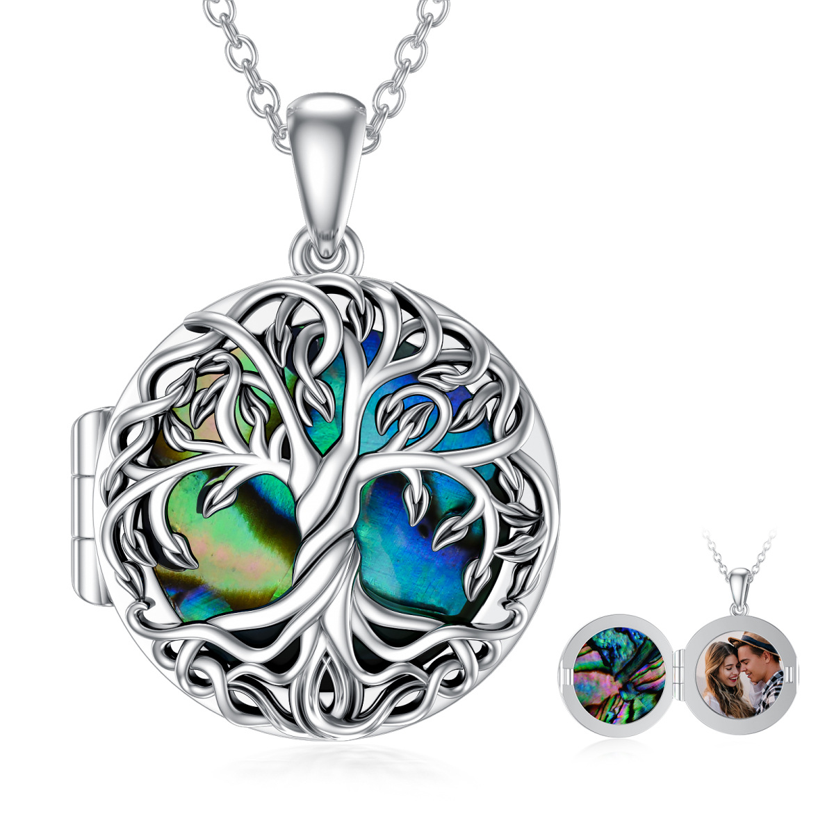 Sterling Silver Personalized Photo Locket Necklace-1