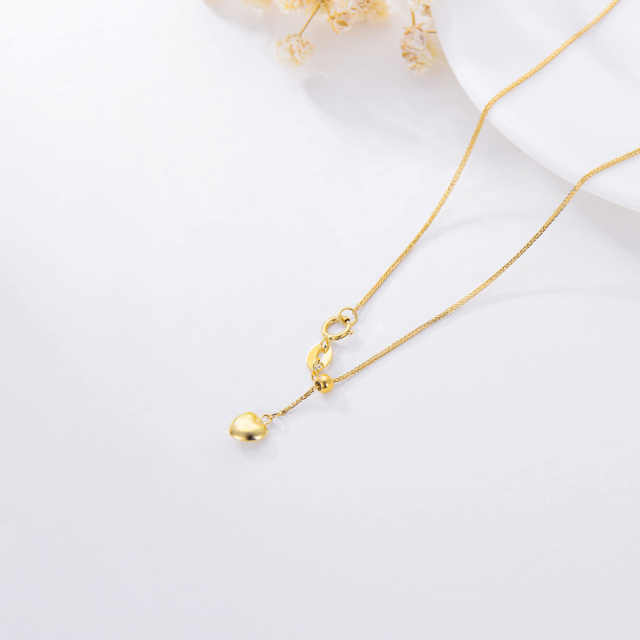 14K Gold Heart Wheat Chain Necklace-4
