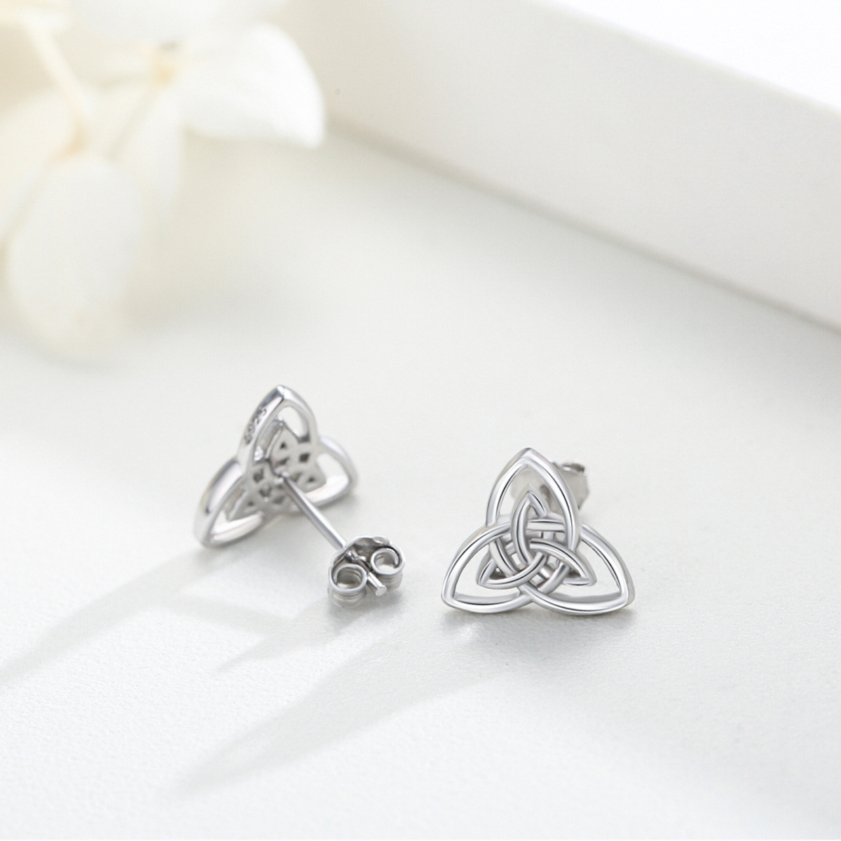 Sterling Silver Celtic Knot Stud Earrings-4