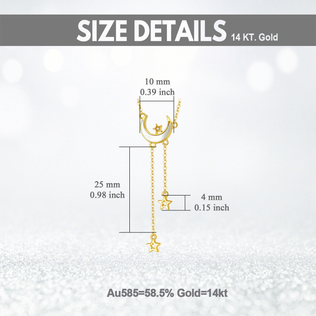 Halskette mit Mondanhänger aus 14 Karat Gold mit Perlmutt-4