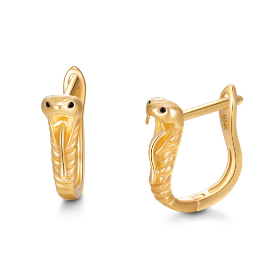 14K Gold Snake Stud Earrings