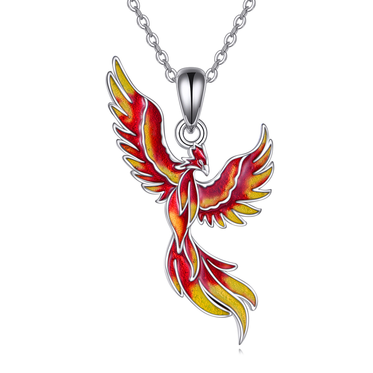 Sterling Silver Phoenix Pendant Necklace-1