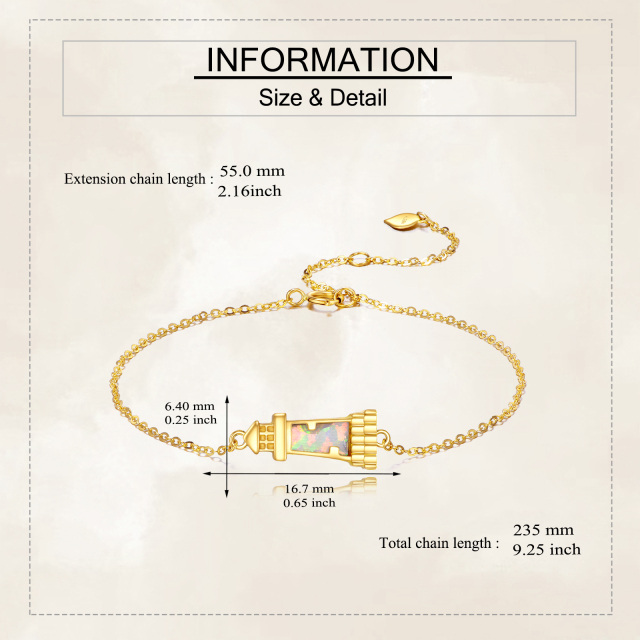 Bracelet phare 14K avec opale, cadeaux pour femmes, bijoux d'été-4