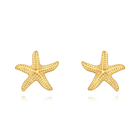 Brincos de estrela-do-mar em ouro de 14K 
