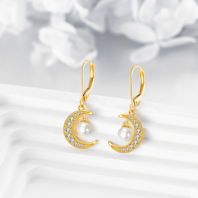 Boucles d'oreilles en or 14 carats avec perles de lune et perles comme cadeaux pour femmes et filles-3