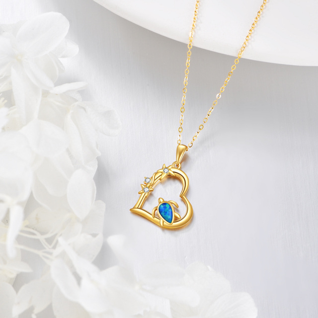 14k Gold Turtle Necklace Gifts Charming Jewelry for Women Girls-2