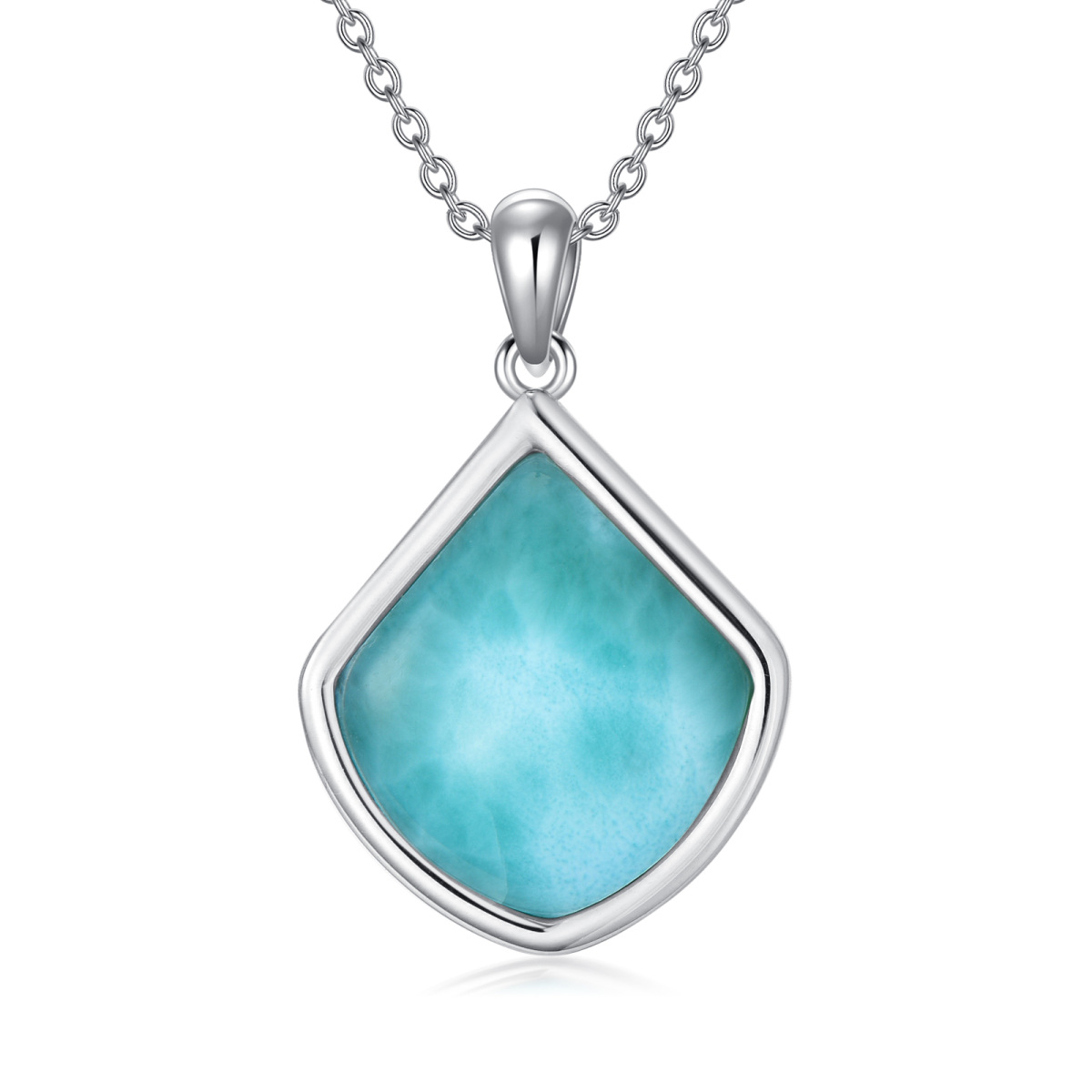 Sterling Silver Lalimar Stone Pendant Necklace-1