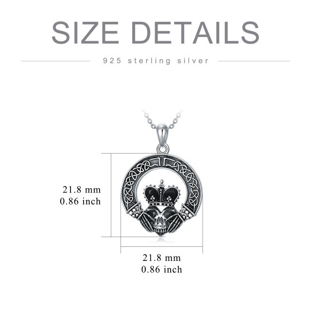 Sterling Silver Skull Pendant Necklace-4