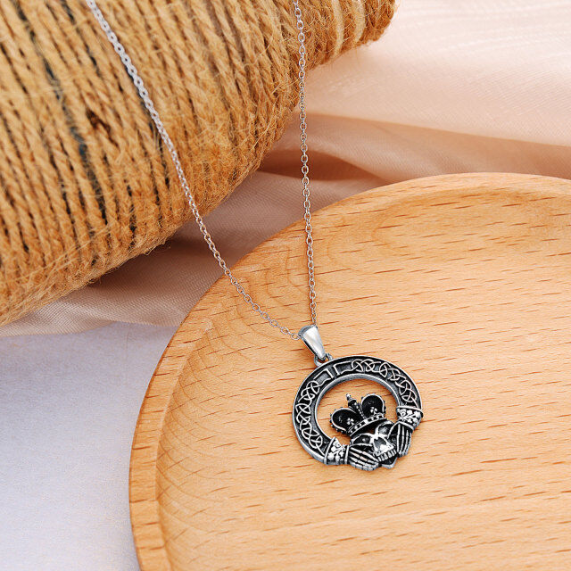 Sterling Silver Skull Pendant Necklace-3