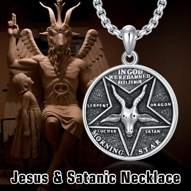 Sterling Silver Jesus Pendant Necklace for Men-4