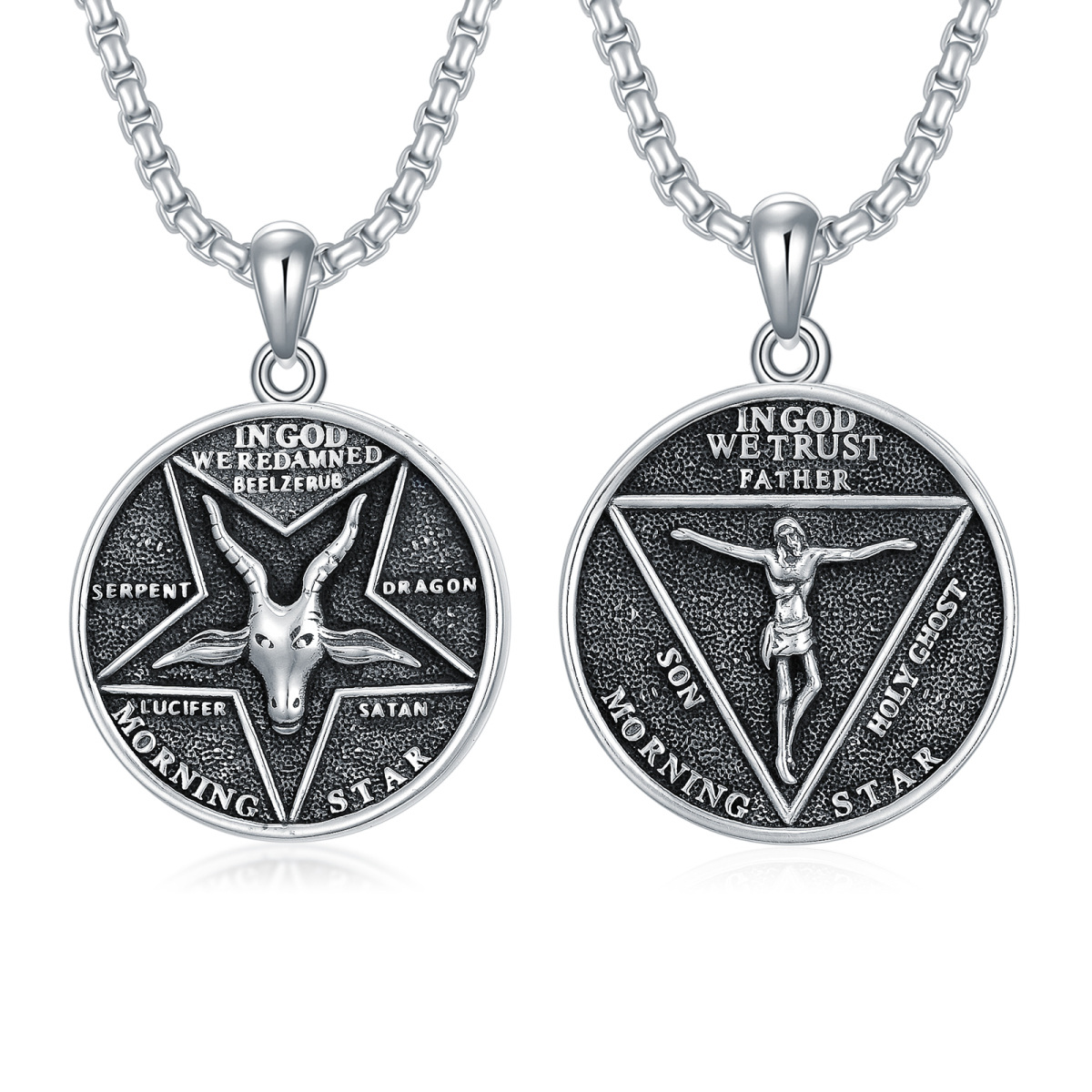 Sterling Silver Jesus Pendant Necklace for Men-1