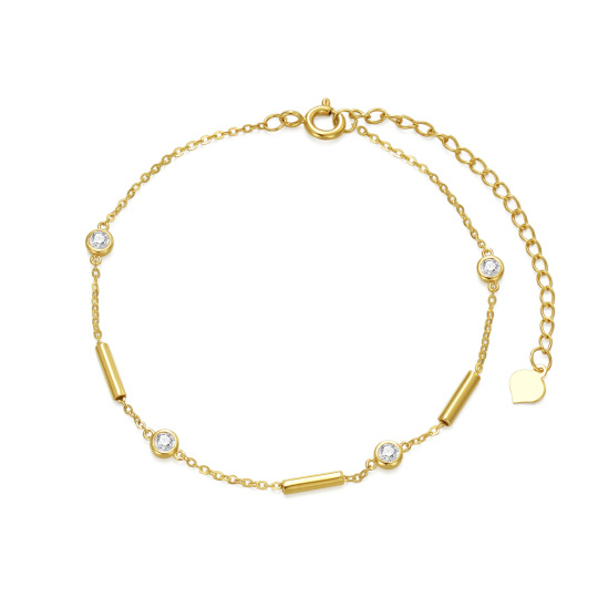 14K Gold Moissanite Chain Bracelet