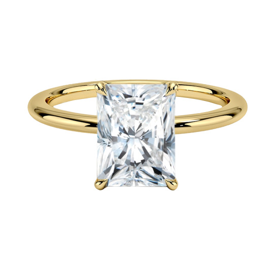 10K Gold Princess-square Shaped Moissanite Square Wedding Ring