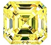 Lemon Yellow Asche Moissanite-Stone carat: 1 Stone size: 6*6