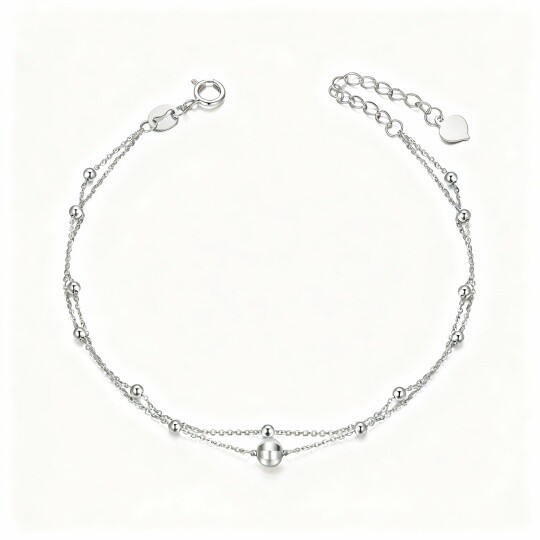 10K White Gold Round Layerered Bracelet