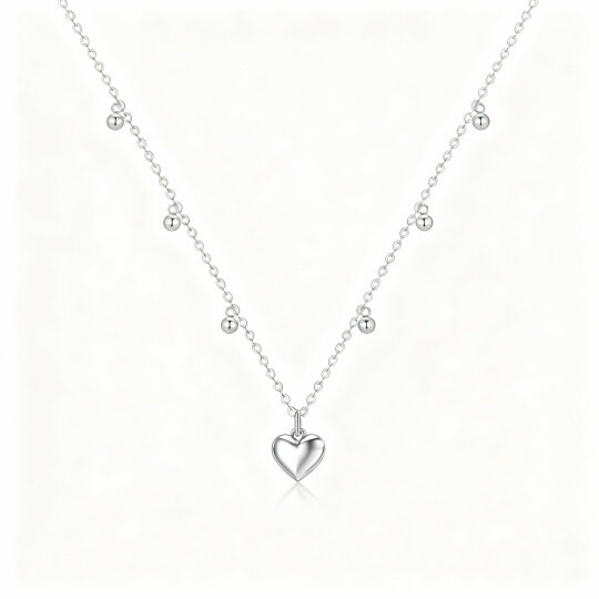 Collier ras du cou en métal doré blanc 10 carats en forme de cœur