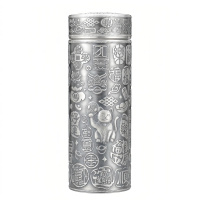 wholesale Pure 999 Fine Silver  Thermos with Traditional Chinese Symbols and Lucky Cat Design-Premium thermos cup - Handicraft-undefined