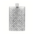 wholesale 925 Sterling Silver Elegant Silver-Tone Hip Flask with Intricate Geometric Maze Pattern - Handicraft-0-0