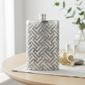 wholesale 925 Sterling Silver Elegant Silver-Tone Hip Flask with Intricate Geometric Maze Pattern - Handicraft-0-1