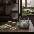 wholesale Pure 999 Fine Silver Exquisite Handcrafted Silver-Tone Teapot with Detailed Mountain Relief and Shimmering Accents - Handicraft-0-3