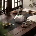 wholesale Pure 999 Fine Silver Ornate Hand-Carved Silver Teapot with Rosewood Handle and Green Jade Accent - Handicraft-0-2