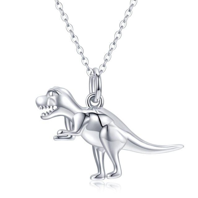 Collier en argent sterling avec pendentif dinosaure pour femmes-0