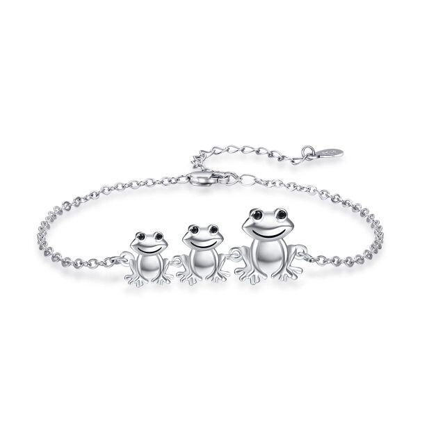 Bracelet pendentif grenouille en argent sterling-0