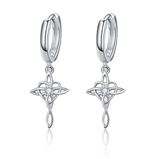 Sterling Silver Cubic Zirconia Couple & Father & Daughter & Grandmother & Mother & Mother & Daughter & Cross Drop Earrings