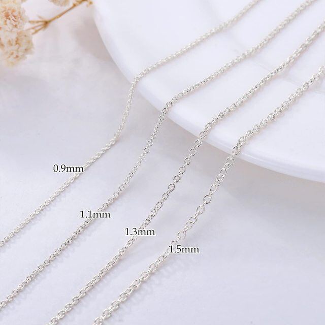 14K Weißgold Kabelkette Halskette-2