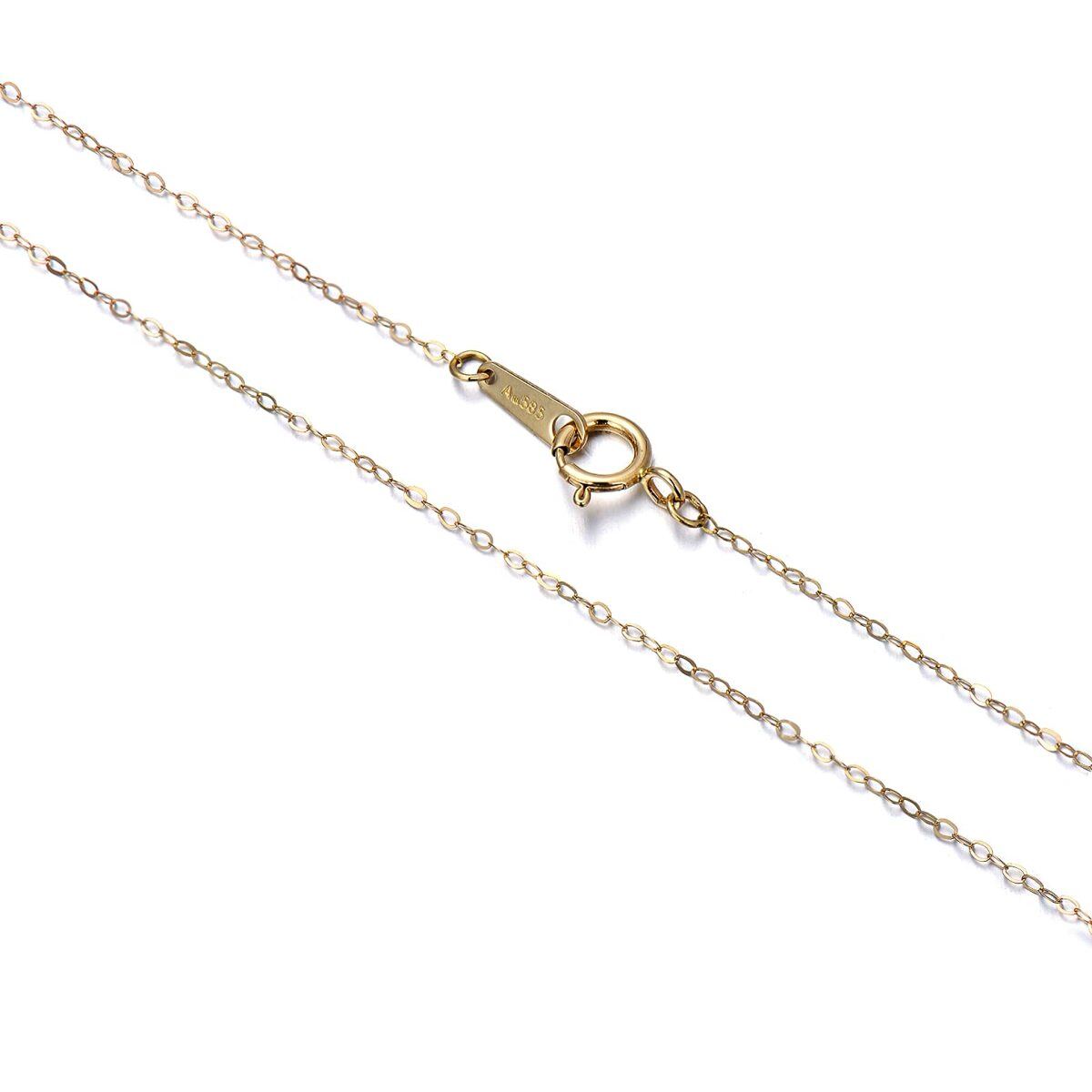 14K Gold Kabelkette Halskette-1