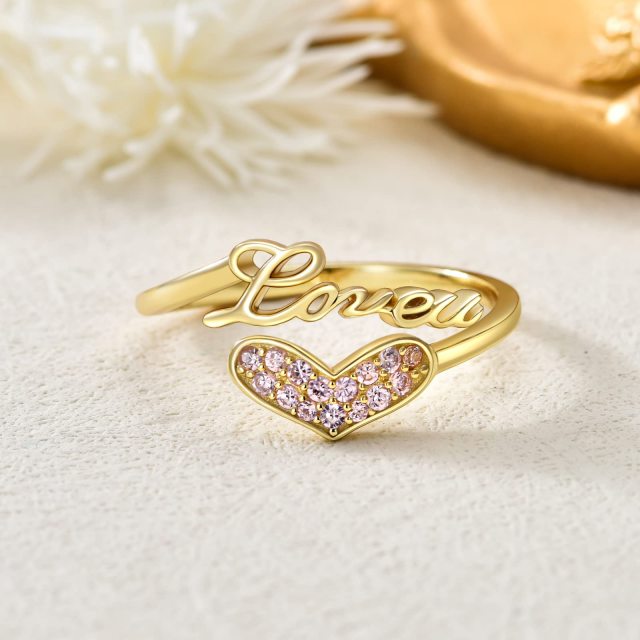 Anillo Corazón Zirconia Cúbica Oro 10K-2