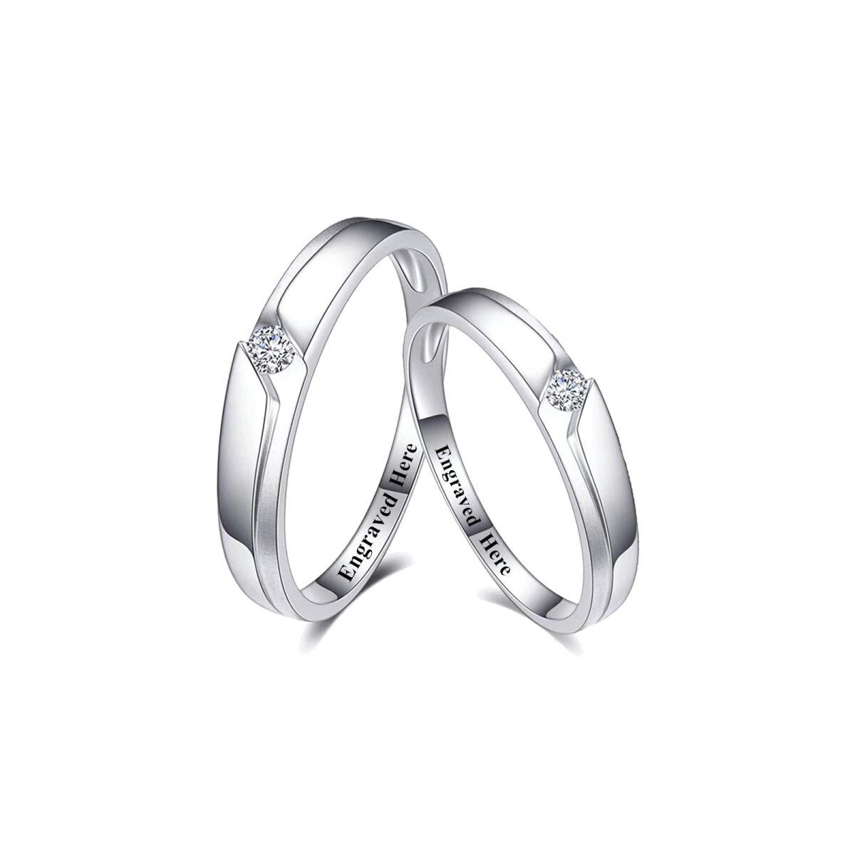 10K White Gold Diamond Couple Couple Rings-1