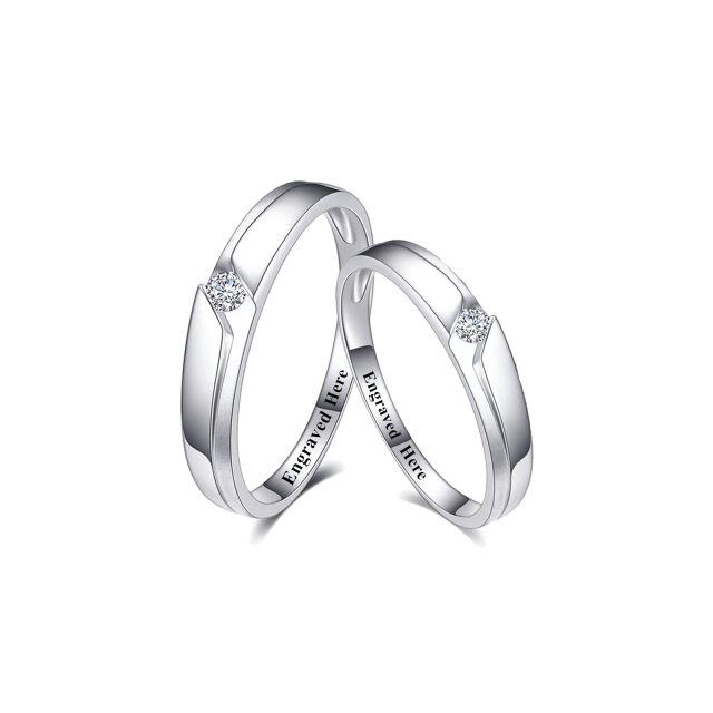 10K White Gold Diamond Couple Couple Rings-0
