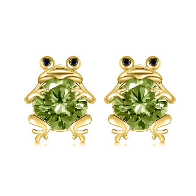Opal Frog Stud Earrings in Sterling Silver-0