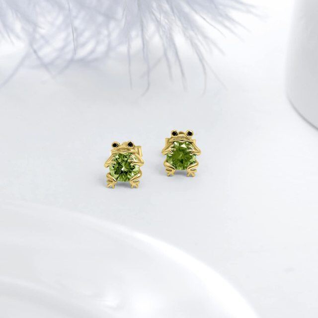 Opal Frog Stud Earrings in Sterling Silver-5