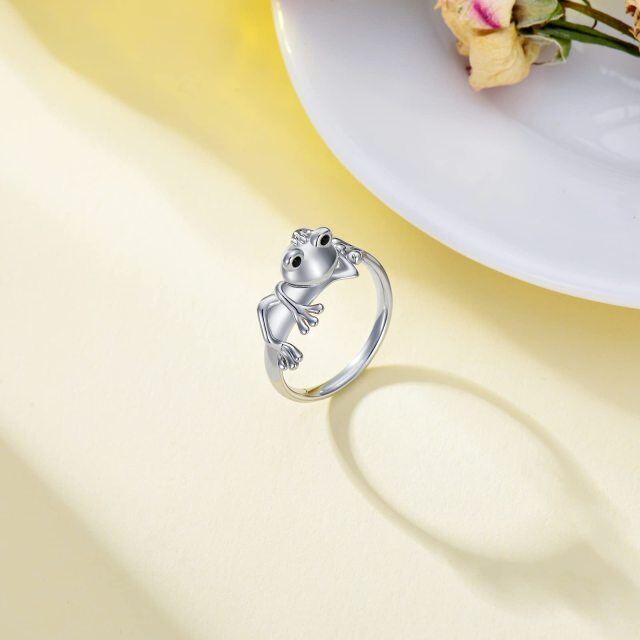 Sterling Silber Frosch Ring-3