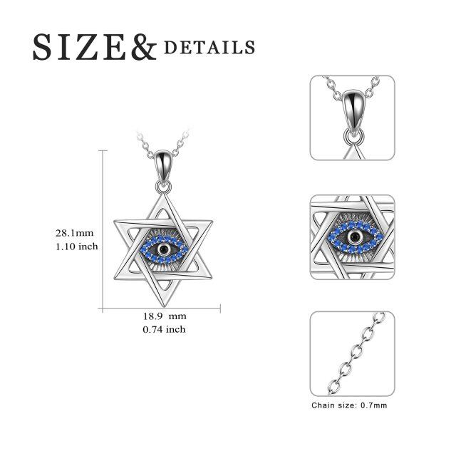 Sterling Silver Opal Devil's Eye Pendant Necklace-2