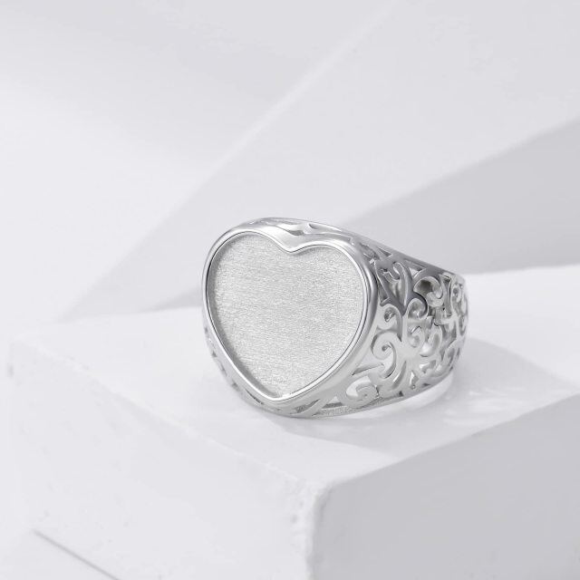 Bague en argent sterling personnalisée avec photo et coeur-4