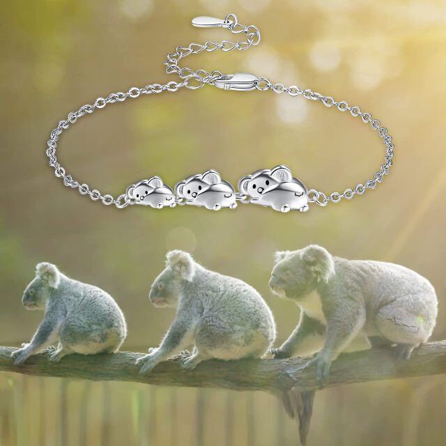 Sterling Silver Koala Pendant Bracelet-5