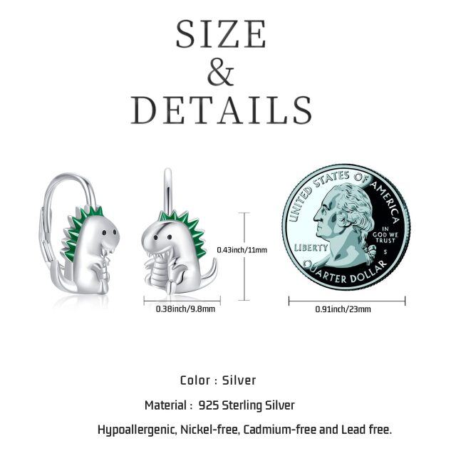 Sterling Silver Dinosaurs Hoop Earrings-7