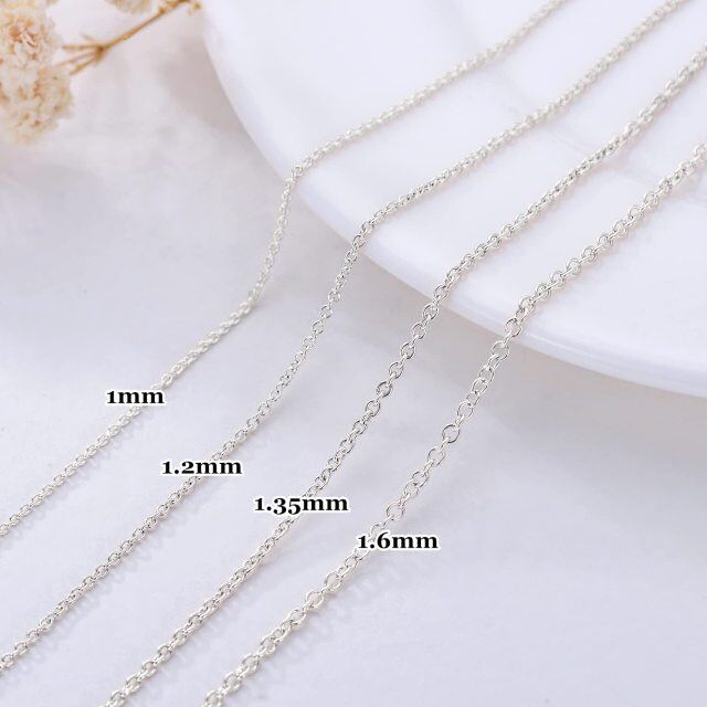 10K White Gold Cable Chain Necklace-2