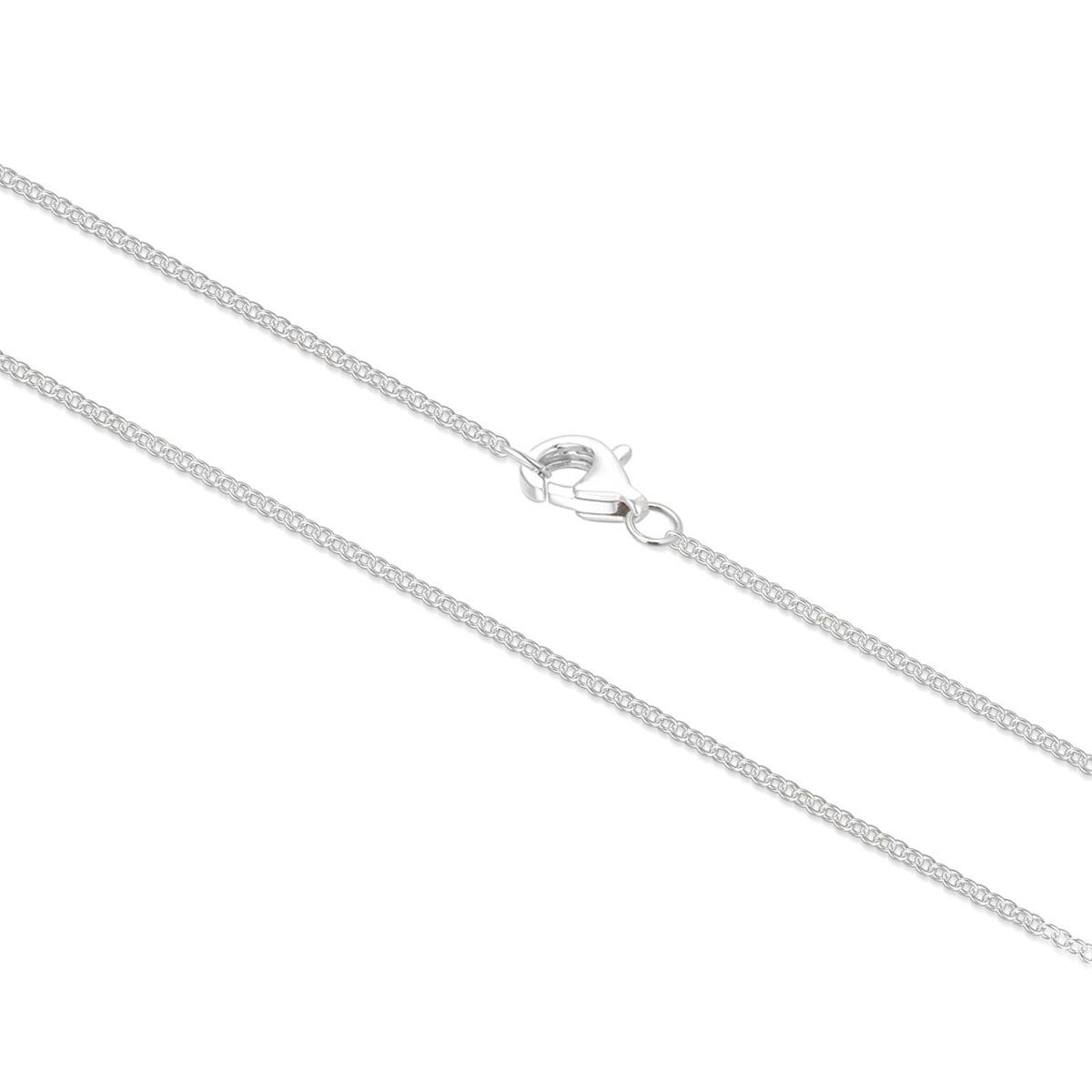 Collar de cadena por cable de oro blanco de 10 quilates-1