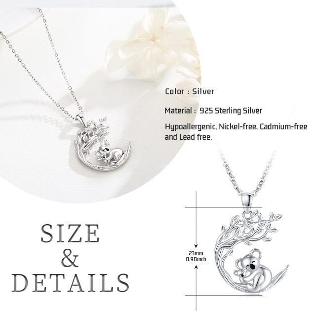 Sterling Silver Koala & Tree Of Life Pendant Necklace-5