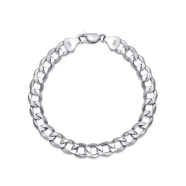 Sterling Silver Curb Link Chain Bracelet-0