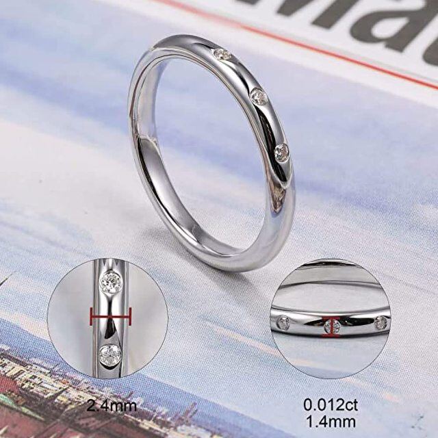 18K White Gold Moissanite Circle Engagement Ring-4