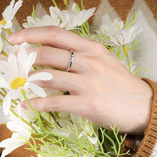 18K White Gold Moissanite Circle Engagement Ring-1