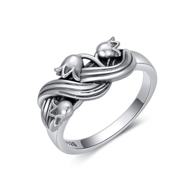 Sterling Silver Lily Of The Valley Ring-0