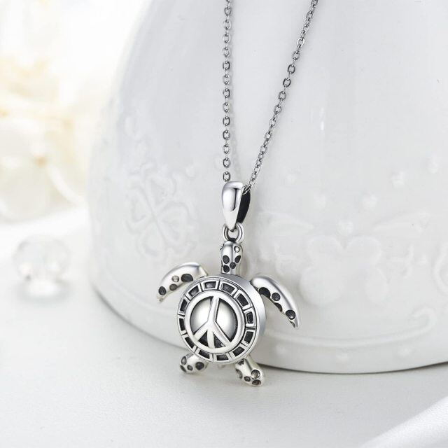 Sterling Silver Peace Symbol Urn Necklace for Ashes-4