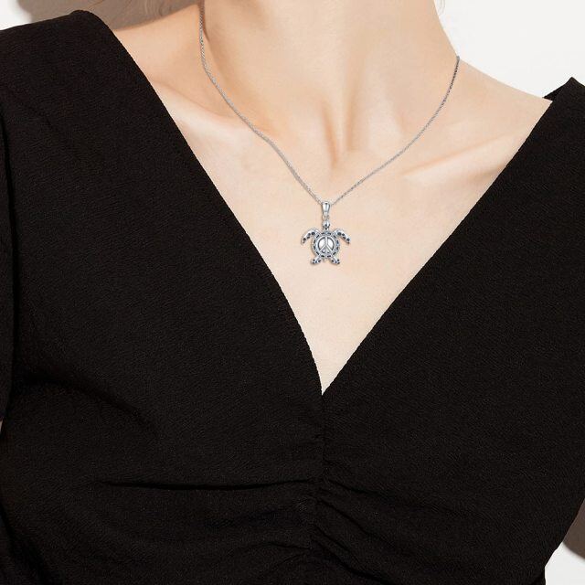 Collana con urna con simbolo della pace in argento sterling per ceneri-2